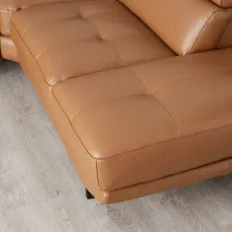 Alessia Savannah Brown Leather Dual Electric Recliner Lounge - Right