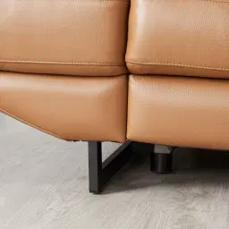 Alessia Savannah Brown Leather Dual Electric Recliner Lounge - Right