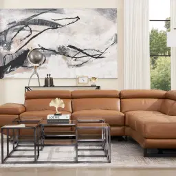 Alessia Savannah Brown Leather Dual Electric Recliner Lounge - Right