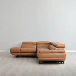 Alessia Savannah Brown Leather Dual Electric Recliner Lounge - Left