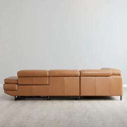 Alessia Savannah Brown Leather Dual Electric Recliner Lounge - Left