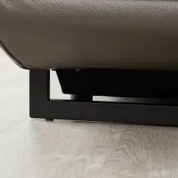 Alessia Warm Stone Grey Leather Dual Electric Recliner Lounge - Right