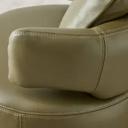 Vermont Garden Green Leather Swivel Occasional Chair