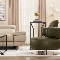 Vermont Garden Green Leather Swivel Occasional Chair