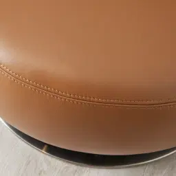 Vermont Savannah Brown Leather Swivel Occasional Chair