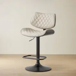 Cres Glacier Grey Vegan Leather Bar Stool