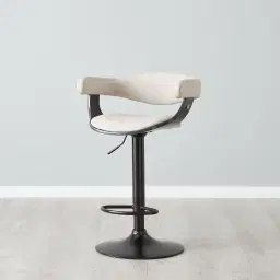 Ryker Glacier Grey Vegan Leather Bar Stool