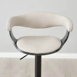 Ryker Glacier Grey Vegan Leather Bar Stool