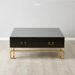 Luella Black 4-Drawer Coffee Table
