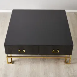 Luella Black 4-Drawer Coffee Table