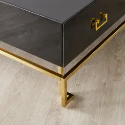 Luella Black 4-Drawer Coffee Table