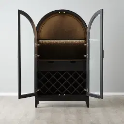 Fredrik Black Wooden Wine Display Cabinet	