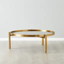 Helena Antique Glass Round Coffee Table - 100 cm