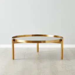 Helena Antique Glass Round Coffee Table - 100 cm