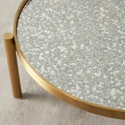 Helena Antique Glass Round Coffee Table - 100 cm