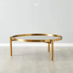 Helena Antique Glass Round Coffee Table - 100 cm