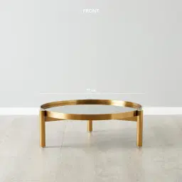 Helena Antique Glass Round Coffee Table - 80 cm