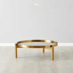 Helena Antique Glass Round Coffee Table - 80 cm