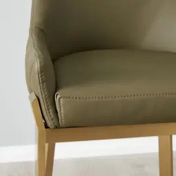 Arya II Sage Green Vegan Leather 67cm Counter Stool - Brushed Gold Metal Legs