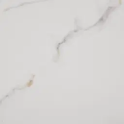 Marbella Cold Calacatta White Sintered Stone Dining Table - Brushed Gold Frame