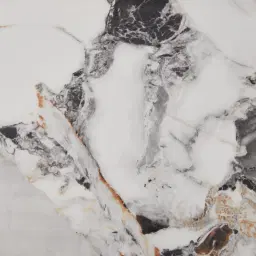 Marbella Cold Calacatta White Sintered Stone Dining Table - Brushed Gold Frame