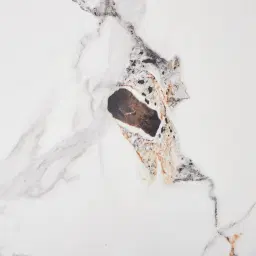 Marbella Cold Calacatta White Sintered Stone Coffee Table - Brushed Gold Frame