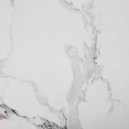 Marbella Round Cold Calacatta White Sintered Stone Coffee Table - Brushed Gold Frame