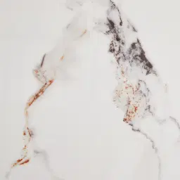 Marbella Cold Calacatta White Sintered Stone Entertainment Unit - Brushed Gold Frame