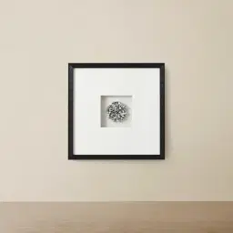 Metallic Grey Stones Shadow Box With Black Frame