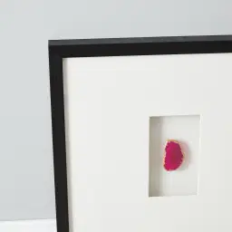 Magenta Agate Shadow Box With Black Frame