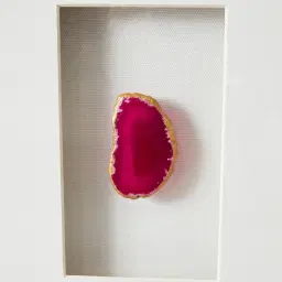 Magenta Agate Shadow Box With Black Frame