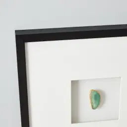 Jade Green Agate Shadow Box With Black Frame