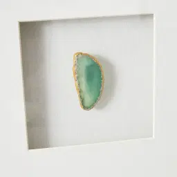 Jade Green Agate Shadow Box With Black Frame