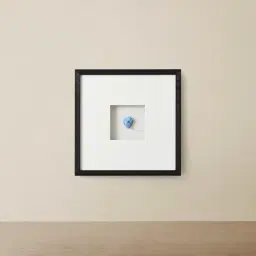 Stone Blue Crystal Shadow Box With Black Frame