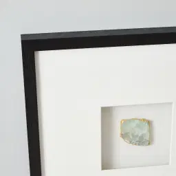 Blue Storm Stone Shadow Box With Black Frame