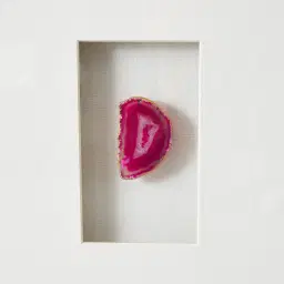 Magenta Agate Shadow Box With Gold Frame