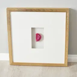 Magenta Agate Shadow Box With Gold Frame