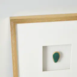 Jade Green Agate Shadow Box With Gold Frame