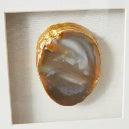 Elemental Agate Shadow Box With Gold Frame