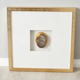 Elemental Agate Shadow Box With Gold Frame
