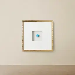 Aegean Blue Crystal Shadow Box With Gold Frame