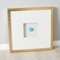 Aegean Blue Crystal Shadow Box With Gold Frame