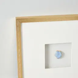 Stone Blue Crystal Shadow Box With Gold Frame