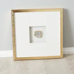 Tri-coloured Agate Shadow Box With Gold Frame