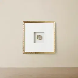 Tri-coloured Agate Shadow Box With Gold Frame