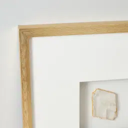 Clear Agate Shadow Box With Gold Frame