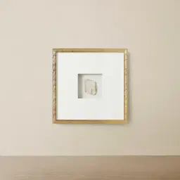 Clear Agate Shadow Box With Gold Frame