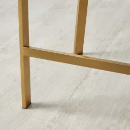 Arya II Beige Velvet 67cm Counter Stool - Brushed Gold Metal Legs