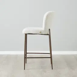 Hailey Snow White Boucle 67cm Counter Stool - Bronze Legs