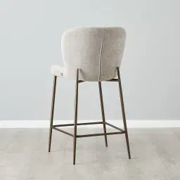 Hailey Vintage Grey Chenille Fabric 67cm Counter Stool - Bronze Legs